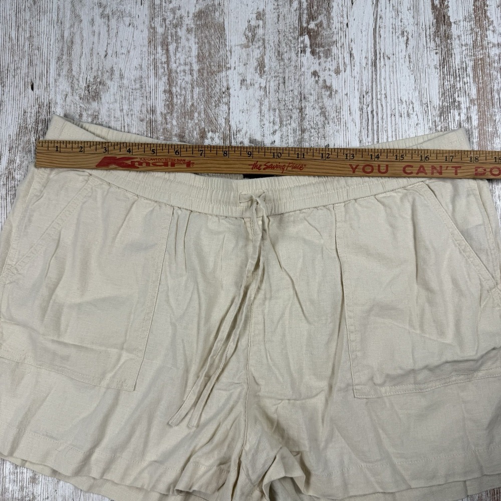 J.Crew Beige Linen Blend Shorts Sz L Lightweight Breathable - Picture 6 of 8